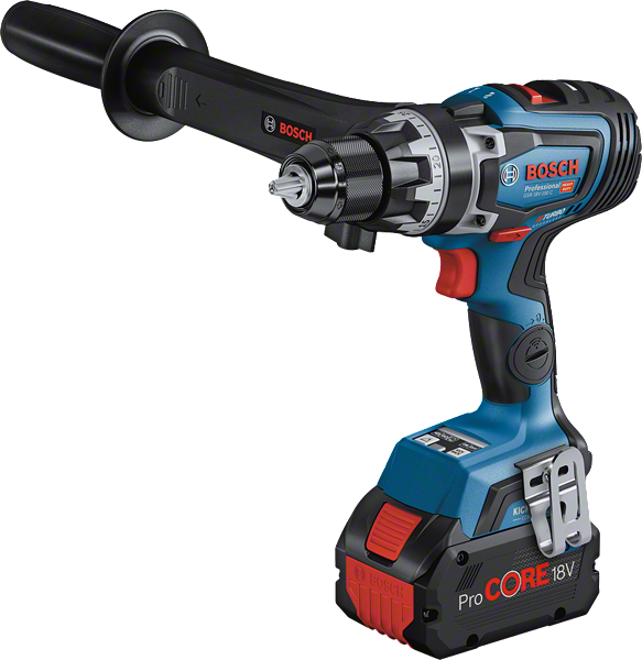 Bosch GSR 18V-150 C akku-boremaskine med sidehåndtag.